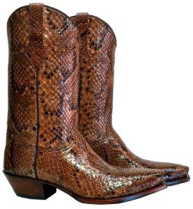 burmese python skin boots.